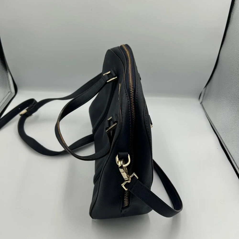 Kate Spade Satchel Womens Medium Navy Blue Saffiano Leather Crossbody Bag